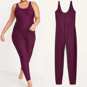 NWT Old Navy Powersoft Go-Dry Bodysuit Athletic Romper Womens Plus Size 4X Plum